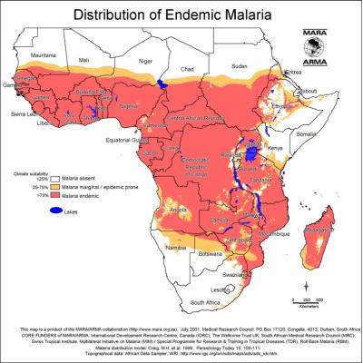 South africa malaria map