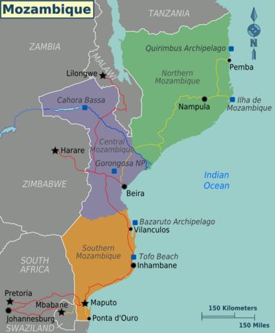 Mozambique Map Regions